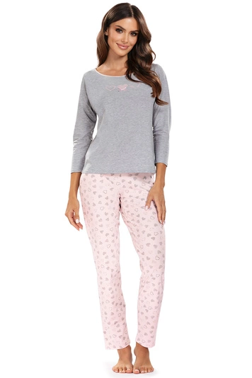 Vivisence Damen Pyjama Schlafanzug 3/4 Ärmel Nachtwäsche  2teilig Set Bequem 2032, 