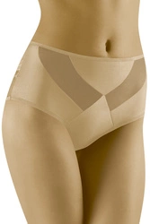 Wolbar Dame Slip Mit Hohem Bund Klassisch Elegant Spitze Netz Mesh Höschen Unterhose WB479, 