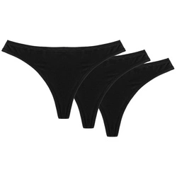 Wolbar Dame String 3er Pack Musterlos Glatt Bund Unterwäsche  WB159,