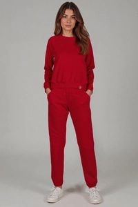 Vivisence Damen Trainingsanzug Baumwolle Bündchen Taschen Alltag Komfort 9204,