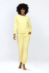 Dkaren Dame Homewear Set Bequem Musterlos Rundhlasausschnitt Komfortabel Wenezja,