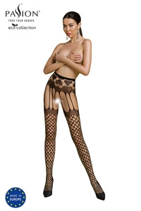 Passion Dame Strumpfhose Reizwäsche Sexy Netz Gemustert Sinnlich Elastisch ECO S009,