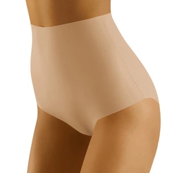 Wolbar Dame Slip Hoher Bund Shapewear Klassisch Nahtlos Unterhose WB441, beige