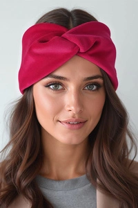 Vivisence Damen Stirnband Herbst Winter Gestrickt Mit Dekorativem Knoten Weich Und Warm Elastisch Kopfband Ideal Für Kühle Tage Modeaccessoire Outdoor Alltag, rubinrot