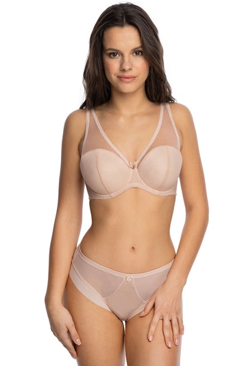 Gaia Dame Slip Brazilian Netz Mikrofaser Ausgeschnitten Unterhose 1124B Hera , Weiß