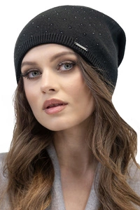 Vivisence Damen Mütze Wintermütze Klassischem Schnitt Warme Gemütlich Garn 7013, schwarz