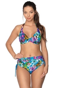 Gaia Dame Bikini-BH Geblümt Schalen Nackenholder Bademode 021S Madura, Blau