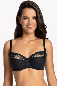Gaia Dame BH Schalen Träger Schleife Netz  899 Goldie, Schwarz 2
