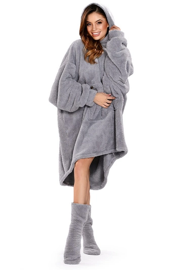 Vivisence Übergroße Hoodie Decke Mit Warme Socken Kuscheliges Set Für Damen Komfortable Riesen-Hoodie Weiches Material Perfekt Für Wintertage Und Als Geschenk, 