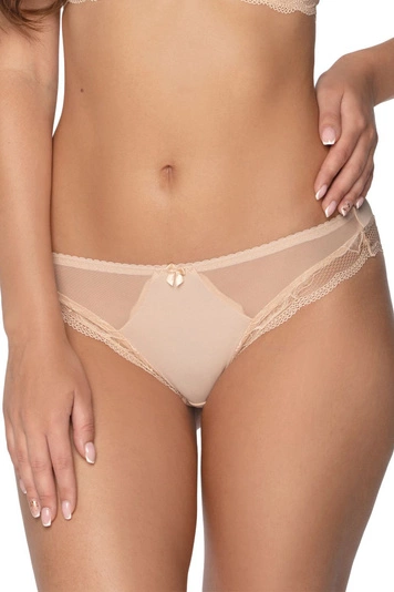 Gaia Dame Slip Unterhose Netz Spitze Schleife  Unterwäsche  931P Veronika, Beige 2 