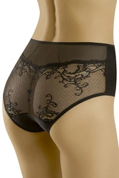 Wolbar Dame Slip Mit Hohem Bund Klassisch Elegant Spitze Netz Mesh Höschen Unterhose WB479, 