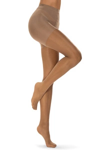 Vivisence Damen Strumpfhose 20 DEN Mit Hohem Bund Und Figurformendem Höschen Für Perfekte Silhouette Mit Fingerverstärkung Komfortable Taille, beige
