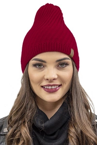 Vivisence Damen Mütze Winter Verlängertem Schnitt Wärmendem Garn Herbst 7017, rot