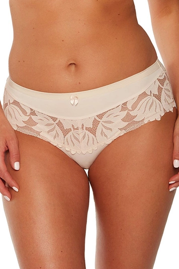 Gaia Dame Slip Spitze Geblümt Elegant Klassisch Voll Unterhose 1134P Keto, Beige
