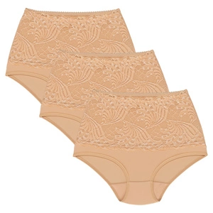 Wolbar Damen Sexy Shapewear-Slips 3-er Pack Spitze Miederslip Hohe Taille Figurformende WB207,