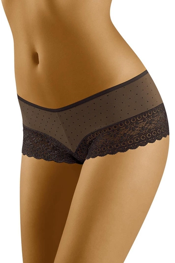 Wolbar Damen Shorts Spitze Netz Bund Unterwäsche Unterhose Bequem Elegant Getupft WB461, 