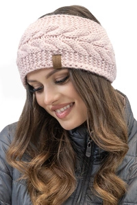Vivisence Damen Stirnband Winter Dickem Garn Perfekter Anpassung Optimalen 7094, puderrosa