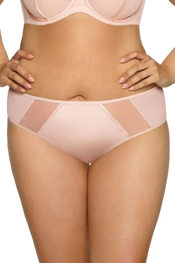 Ava Dame Slip musterlos Unterhose Tüllnetz gummiband Bund  1923 Protea, Beige