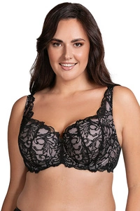 Vivisence Dame Bügel-BH Geblümt Gepolsterte Schalen Spitze Klassisch Elegant 1063,
