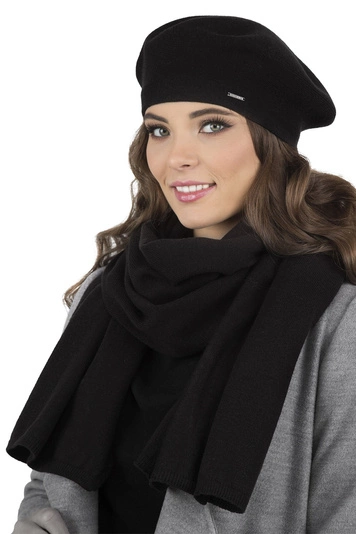 Vivisence Mütze Schal Set Klassisch Form Wärme Und Stil An Wintertagen 7005, schwarz