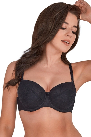 Gaia Damen Bügel BH Unterwäsche regulierbar  große Brüste 594 Sandy, schwarz 2