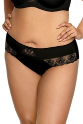 Ava Dame Slip Unterhose Stickerei Netz geblümt  Unterwäsche 1924 Freesia, Schwarz