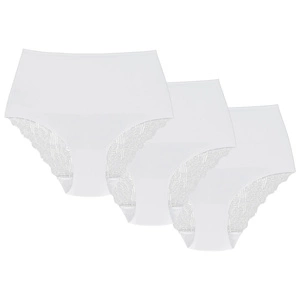 Wolbar Dame Slip 3er Pack figurformend  Spitze Bund Musterlos WB321,