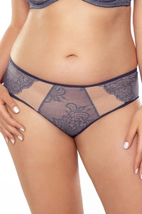 Vivisence Damen Slip Spitze Netz Details Vollschnitt Für Elegante Passform 1044W, dunkelblau