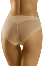 Wolbar Dame Slip Klassisch Elegant Netz Mesh Gummi Höschen Unterhose WB482, beige/beige/weiß