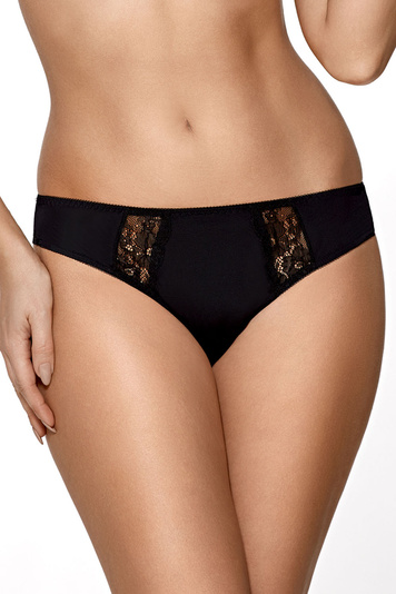Gorsenia K450 Caren Dame Slip Unterhose Brasilian-Art normaler Bund , Schwarz