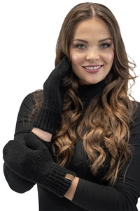 VIVISENCE Damen Winter Fausthandschuhe Komfort an kalten Wintertagen 7015, schwarz