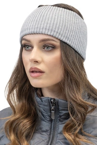 Vivisence Damen Stirnband Winter Geripptem Garn Perfekter Anpassung Optimalen 7092, hellgrau