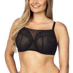 Lupoline Dame Soft-BH Top Träger musterlos Tüll Netz Träger Unterwäsche 131, Schwarz
