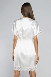 Italian Fashion Dame Morgenmantel Nachtwäsche Satin Schnürung Dotyk,