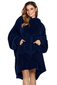Vivisence Übergroße Hoodie Decke für Damen Decke Sweatshirt mit Fronttasche Verlängertem Komfortable Riesen-Hoodie Rücken und Kuscheligem Material für Winterabende,