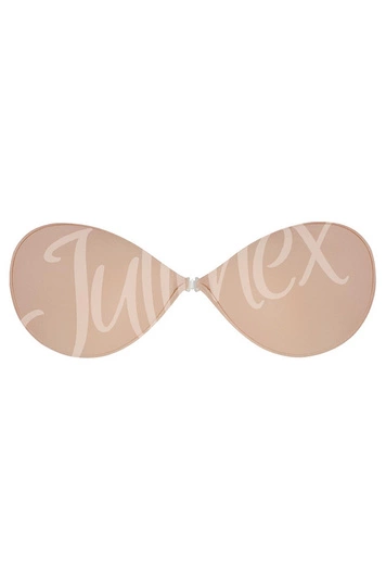 Julimex Damen Push-Up BH trägerlos rückenfrei Silikon Halterlos Hochzeit  BS-02, Beige