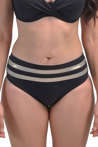 VIVISENCE Bikinihose Damen Voller Bequemer Schnit Schnelltrocknend 3222M, schwarz-golden