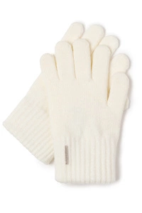 Vivisence Damen Handschuhe Winter Weichem und Warme Ideal für Kaltes Wetter 7202, weiß