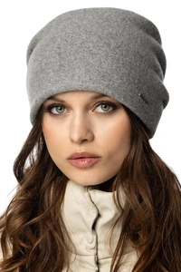 Vivisence Damen Mütze Wolle Falten Fleece Gefüttert Bequem Alltag Winter 7085, hellgrau
