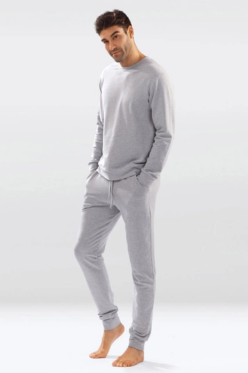 Dkaren Herren Homewear Set Bequem Musterlos Rundhlasausschnitt Komfortabel Justin, 