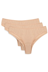 Vivisence Dame Slip Unterhose Klassisch Komfortabel Trendig Alltag Unterwäsche 4018, beige