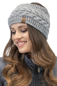 Vivisence Damen Stirnband Winter Dickem Garn Perfekter Anpassung Optimalen 7094, hellgrau
