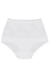 Wolbar Damen Sexy Shapewear-Slips Spitze Miederslip Hohe Taille Figurformende WB207, weiß