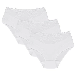 Wolbar Damen Slips 3-er Pack Panties Höschen Hohe Taille Slips Hoher Taillenslip, Bauchkontrolle Spitzenhöschen Hohe Taille Unterhosen WB415,