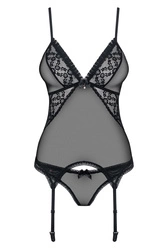 Obsessive 837-COR-1 Dame Corsage Korsett String Set tief , Schwarz