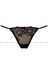 Gorteks Scarlet/MS Strings Dame Tangas Unterhosen Unterwäsche Spitze Setteil EU, Schwarz-Beige