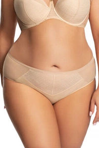 Gorsenia Dame Slip Brazilian Netz Ausgeschnitten Tupfen Unterhose K682 Christina, Beige