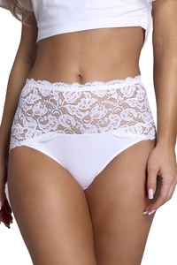 Wolbar WB414 Dame Slip Unterhose hoher Bund Unterwäsche, weiß