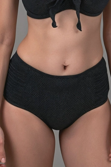 Vivisence Bikinihose Damen Bikini Unterteil Ideal Schwimmen und Sonnenbad 3002, schwarz glitzernd