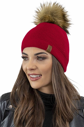 Vivisence Damen Bommelmütze Winter Wintermütze Warmem Garn Antistatische 7041, rot
